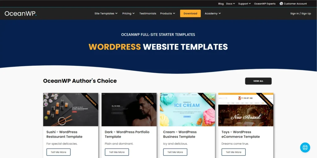 Top 6 WordPress Themes for 2024 2 oceanwp theme Codezilla
